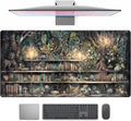 Forest Library Book Mouse Pad Desk Mat, Mystical Green Tree House XXL Extended Large Gaming Desk Pad Mousepad Computer Laptop Keyboard and Mouse Mat, Office Desk Decor Pad for Women 31.5x15.7 in by TENG+DA+QING