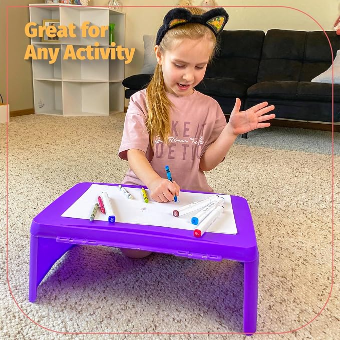 Aerolife Folding Lap Desk - Foldable Table for Work, Study, Gaming, Arts, Crafts, School - Collapsible Laptop Tray with Storage Compartment - Portable Writing Station for Kids, Adults (Red) - Image 8
