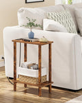 TUTOTAK Narrow Side Table, 2-Tier Small End Table with Charging Station by ChoosetutotakFurnitureBuildYourCozyHome