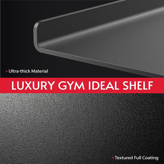 Home Gym Wall Storage Shelf, 2 Boards & 4 Adjustable Holders Sets - Image 3