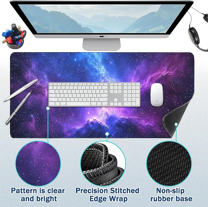 Mouse Pad Gaming - Desk Mat for Keyboard and Mouse - Large Mouse Pad for Desk, Mousepad (35.4" X 15.7") with Non-Slip Base, Desks Pad Mat Office and Home - Image 2