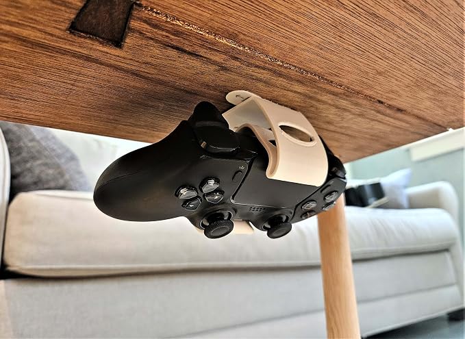 Controller Holder – Under Desk or Wall Mount Compatible with PS5 DualSense and Xbox Controllers | Quick Snap-in Design | Made in USA - Image 2