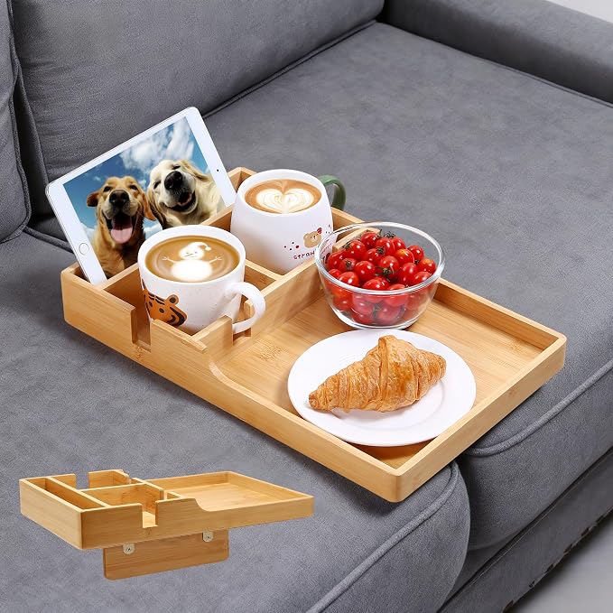 Nnewvante Couch Table Insert Between Cushions,15.35x9.84-inch Bamboo - Image 9