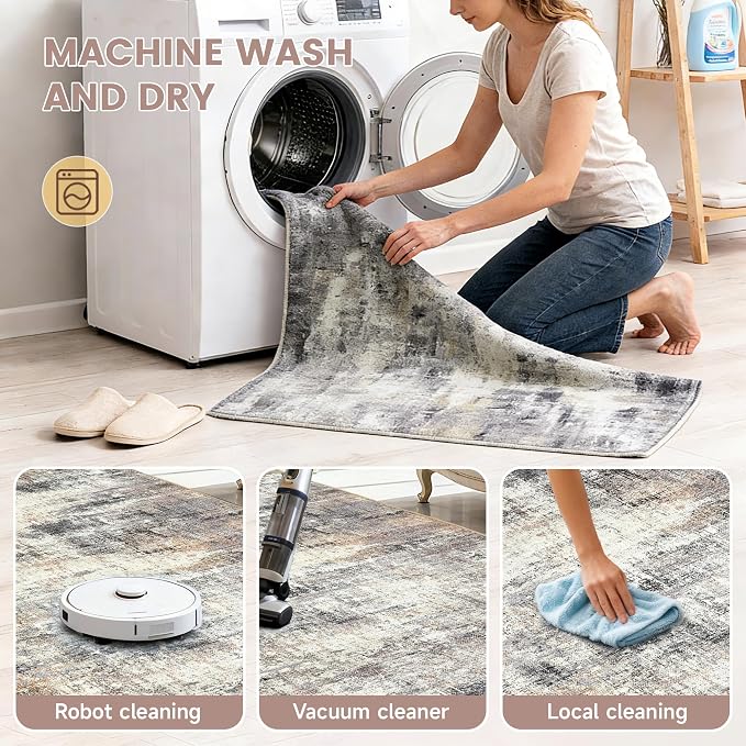 Office Chair Mat for Hardwood Tile Floor, 36"x48"Anti-Slip Under Desk Carpet Protector for Rolling Computer Chair Mat, Machine Washable Office Area Carpet (Chenille,Beige) - Image 2