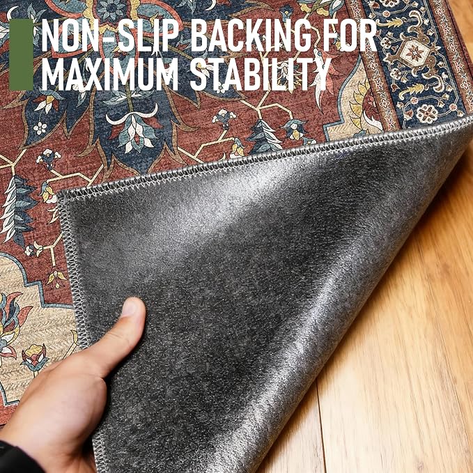 36"x48" Office Chair Mat for Hardwood, Under Desk Chair Mat for Home Office, Anti-Slip Office Rugs for Rolling Chairs, Floor Protector Washable Rugs Rust Red - Image 5