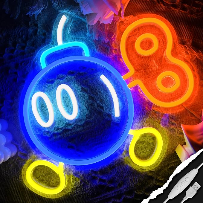 Gaming Neon Sign for Gamer Room Decor,USB Powered Dimmable Anime Neon Signs for Kids Bedroom Game Room Man Cave Gifts for Teens, Boys, Kids - Image 2